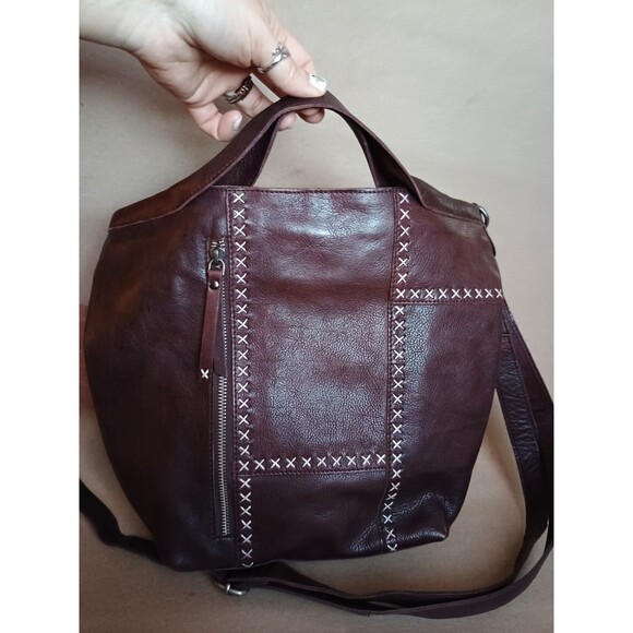 Latico Frankie Genuine Leather Crossbody Tote Reddish Brown  Bag Purse - Picture 3 of 10